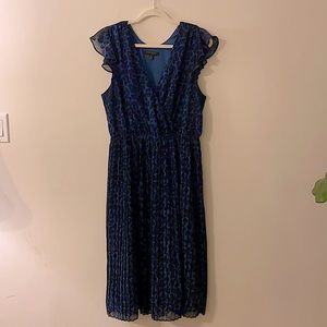 Blue/black Leopard Print Dress